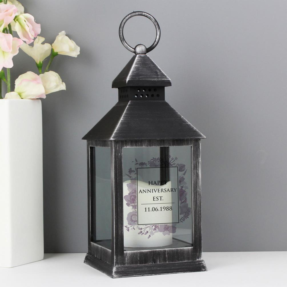 Personalised Soft Watercolour Rustic Black Lantern Extra Image 2